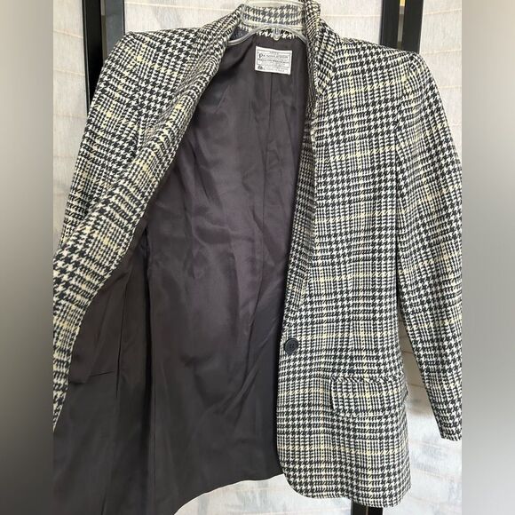 Miss Pendleton Vintage Plaid Houndstooth Tweed Wool Blazer Academia Sz 4 - Picture 8 of 10